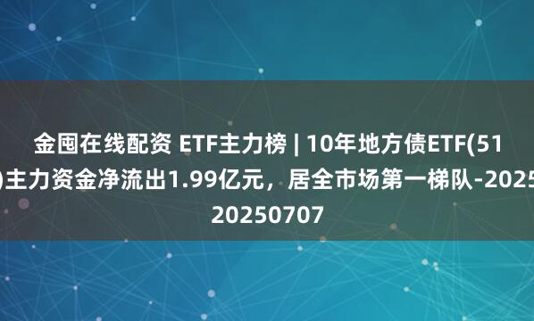 金囤在线配资 ETF主力榜 | 10年地方债ETF(511270)主力资金净流出1.99亿元，居全市场第一梯队-20250707