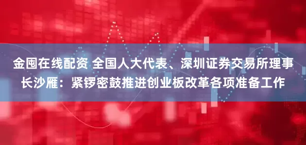 金囤在线配资 全国人大代表、深圳证券交易所理事长沙雁：紧锣密鼓推进创业板改革各项准备工作